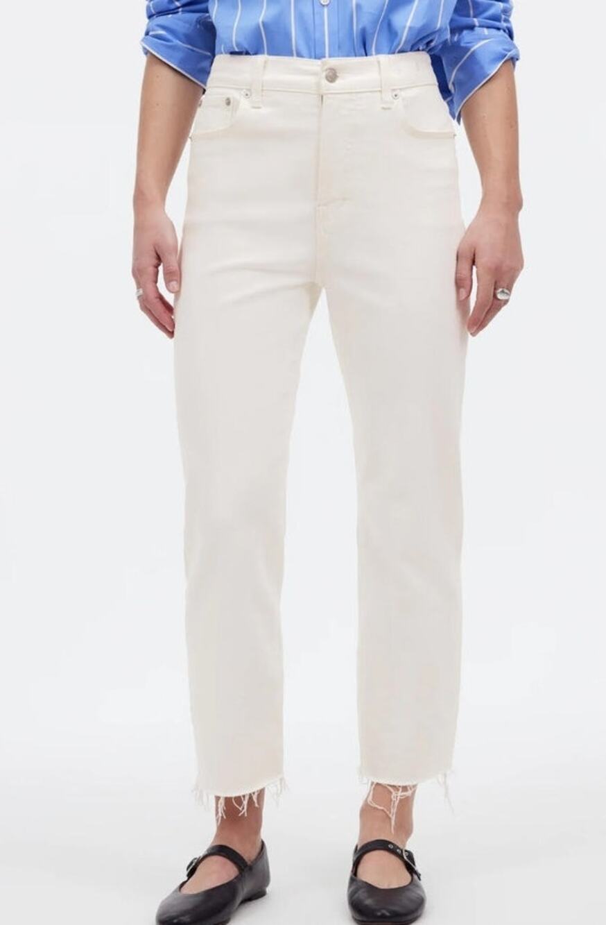 NWT Madewell '90s Straight Crop Jean In Tile White 23